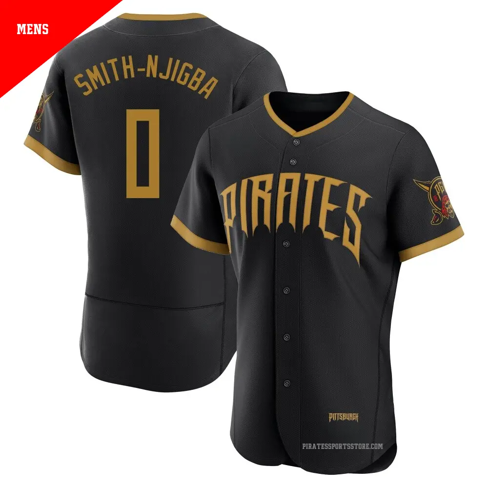 Men's ＃0 Canaan Smith-Njigba Pittsburgh Pirates Black Authentic 2026 City Connect Stadium Jersey