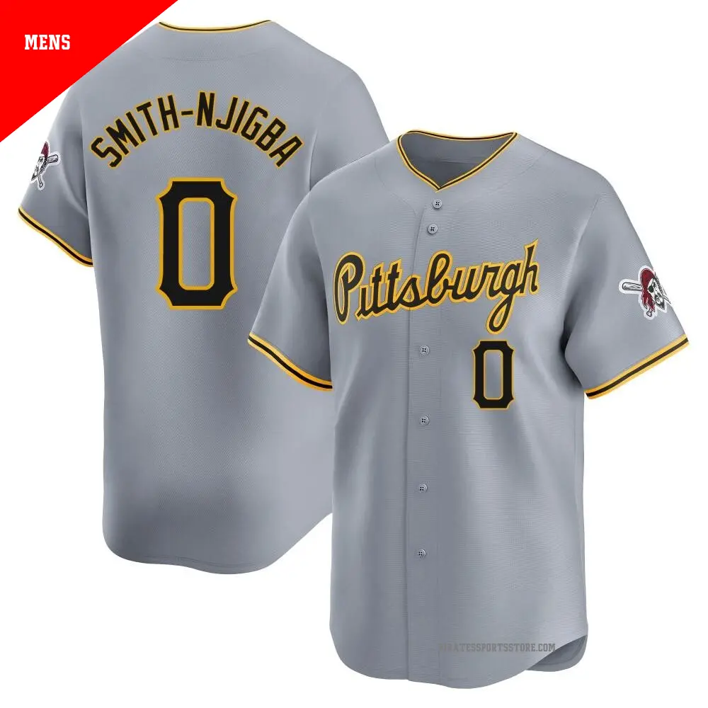 Men's ＃0 Canaan Smith-Njigba Pittsburgh Pirates Gray Limited Away Jersey