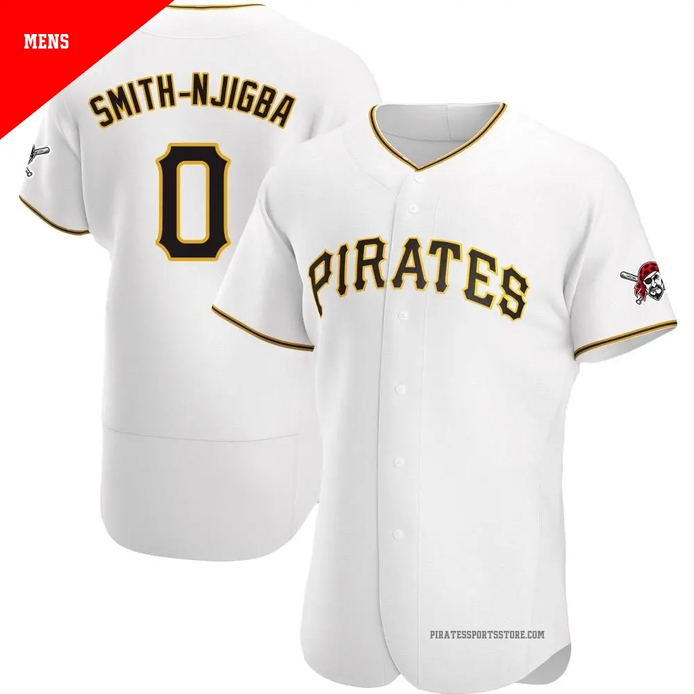 Men's ＃0 Canaan Smith-Njigba Pittsburgh Pirates White Authentic Home Jersey