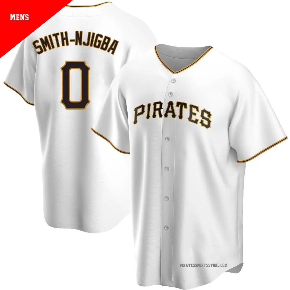 Men's ＃0 Canaan Smith-Njigba Pittsburgh Pirates White Replica Home Jersey