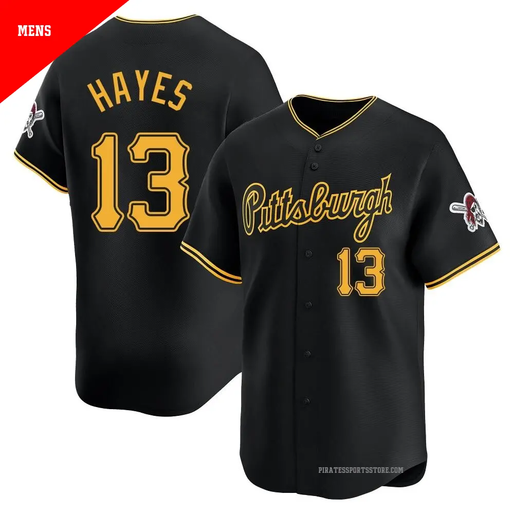 Men's ＃13 Ke'Bryan Hayes Pittsburgh Pirates Black Limited Alternate Jersey