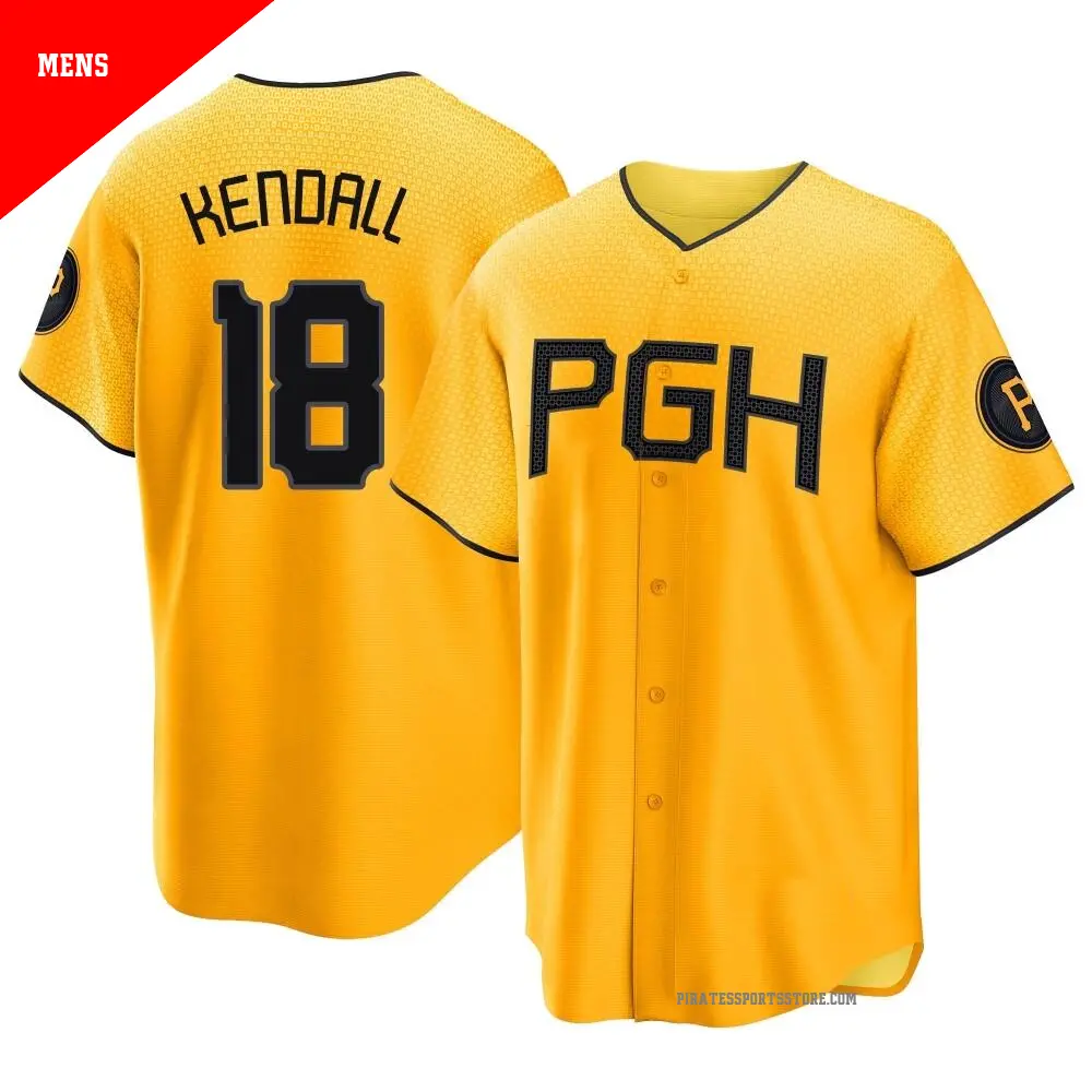 応援グッズ Pittsburgh Pirates Jersey  XL Jason Kend Men's #18 Jason Kendall Pittsburgh Pirates Gold Replica 2023