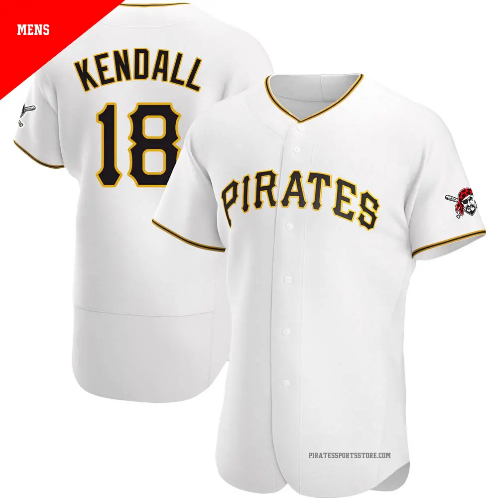 Men's #18 Jason Kendall Pittsburgh Pirates White Authentic