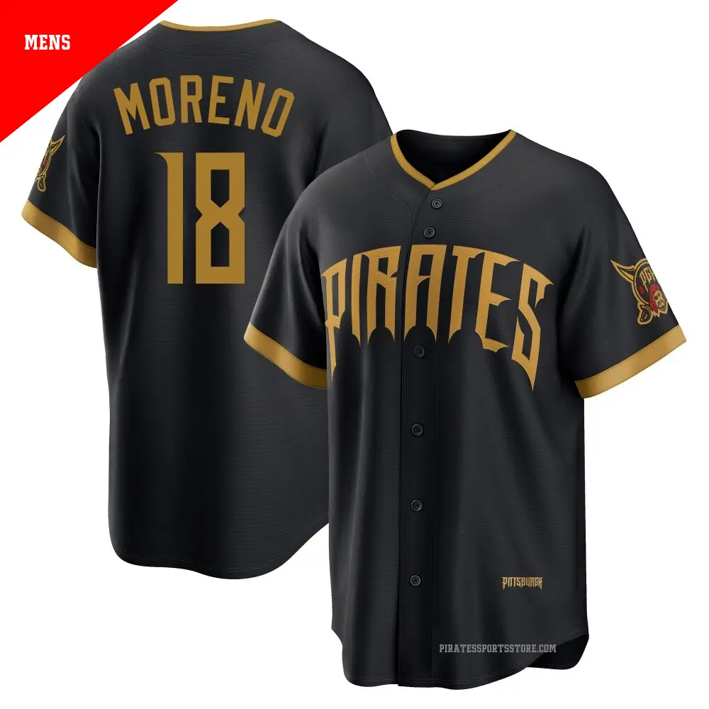 Men's ＃18 Omar Moreno Pittsburgh Pirates Black Limited 2026 City Connect Stadium Jersey