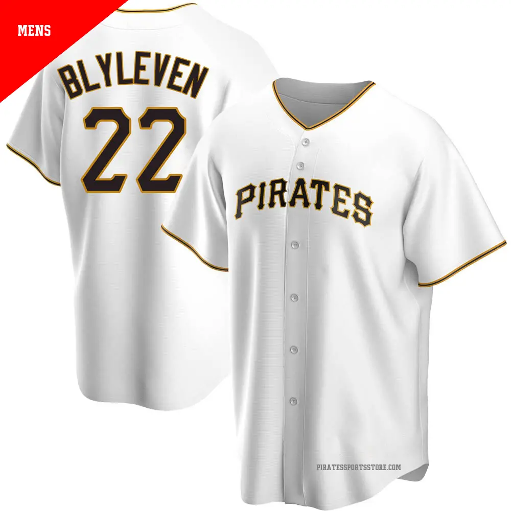 Men's ＃22 Bert Blyleven Pittsburgh Pirates White Replica Home Jersey