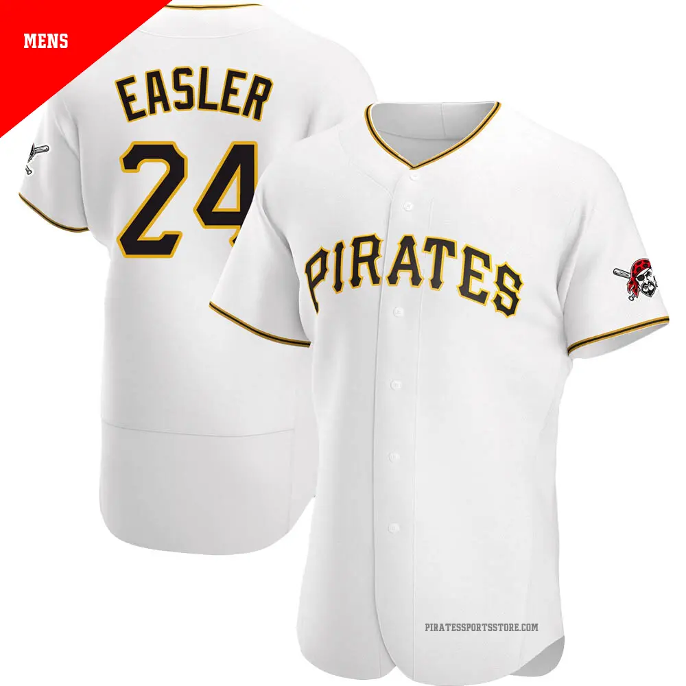 Men's ＃24 Mike Easler Pittsburgh Pirates White Authentic Home Jersey