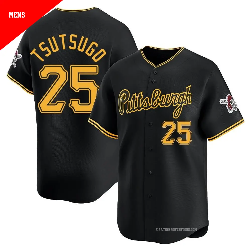 Men's ＃25 Yoshi Tsutsugo Pittsburgh Pirates Black Limited Alternate Jersey