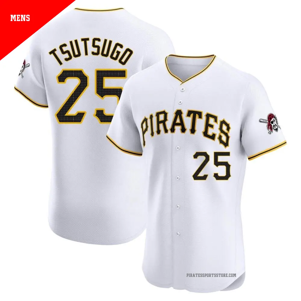 Men's ＃25 Yoshi Tsutsugo Pittsburgh Pirates White Elite Home Jersey