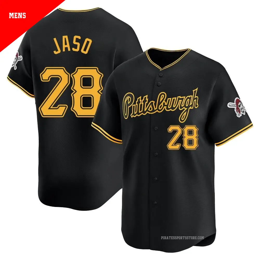 Men's ＃28 John Jaso Pittsburgh Pirates Black Limited Alternate Jersey