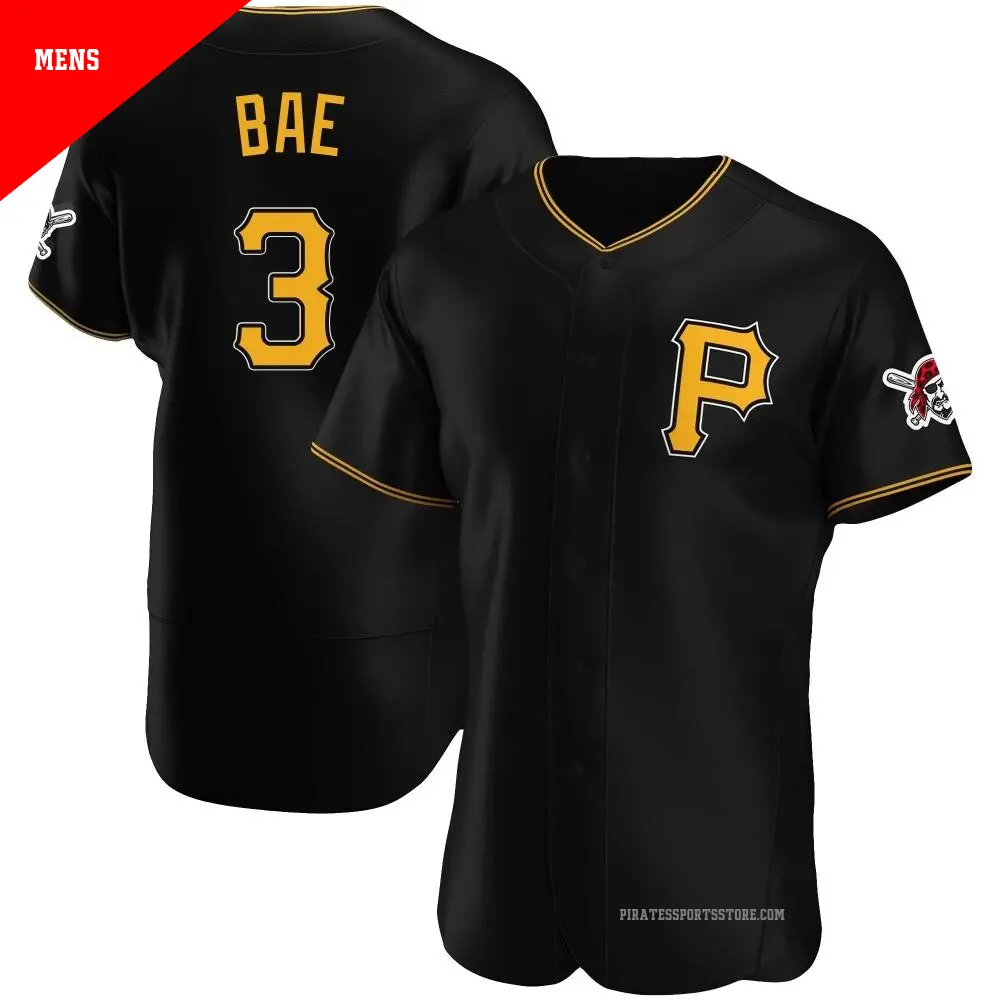 Men's ＃3 Ji Hwan Bae Pittsburgh Pirates Black Authentic Alternate Jersey