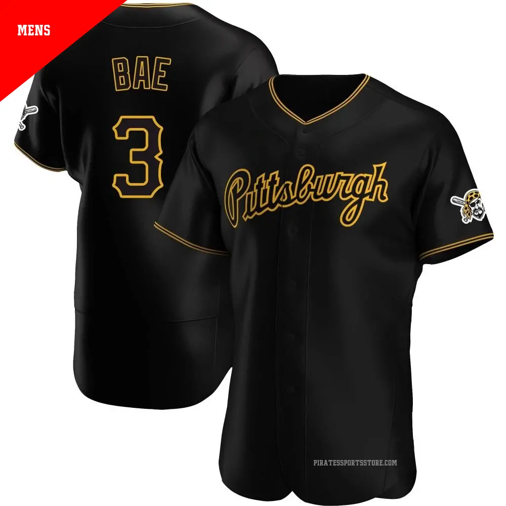 Men's ＃3 Ji Hwan Bae Pittsburgh Pirates Black Authentic Alternate Team Jersey