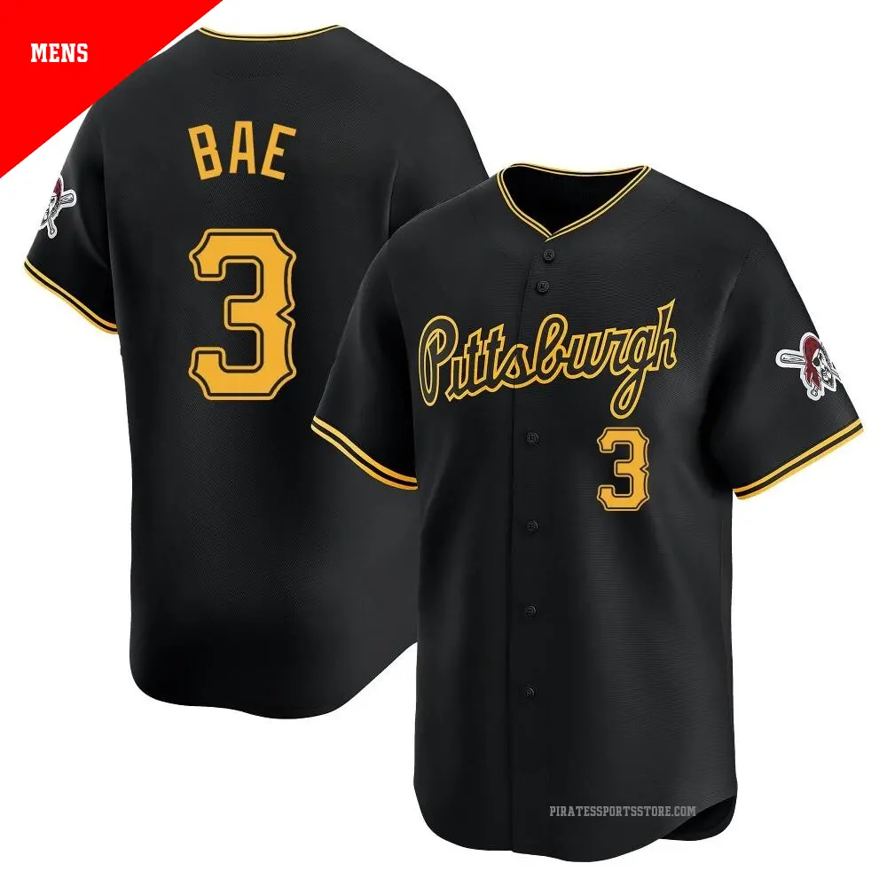 Men's ＃3 Ji Hwan Bae Pittsburgh Pirates Black Limited Alternate Jersey