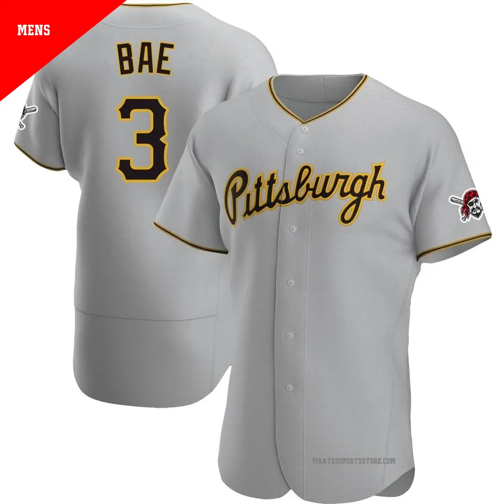 Men's ＃3 Ji Hwan Bae Pittsburgh Pirates Gray Authentic Road Jersey