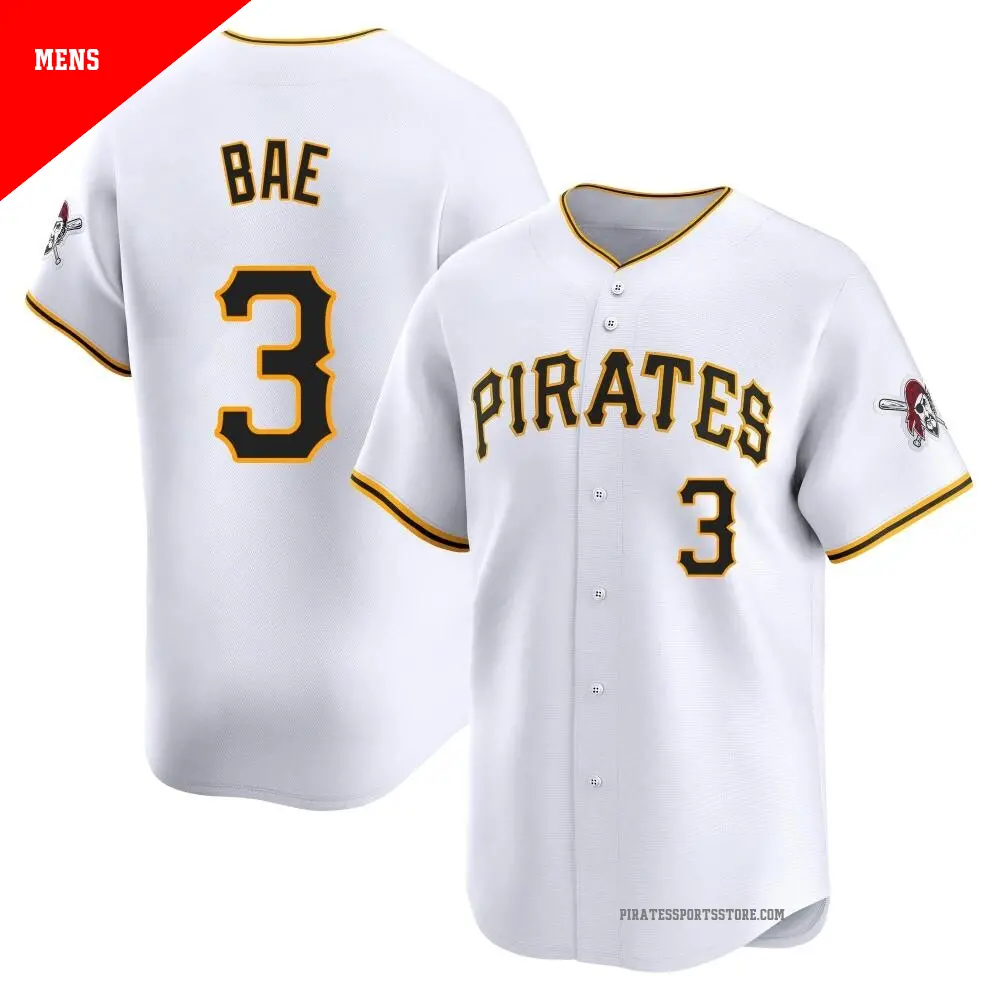 Men's ＃3 Ji Hwan Bae Pittsburgh Pirates White Limited Home Jersey