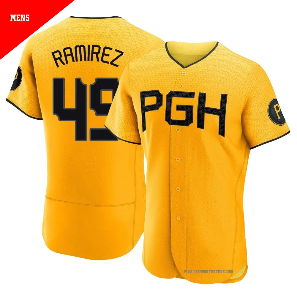 Men's ＃49 Yohan Ramirez Pittsburgh Pirates Gold Authentic 2023 City Connect Jersey