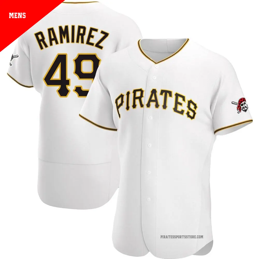 Men's ＃49 Yohan Ramirez Pittsburgh Pirates White Authentic Home Jersey