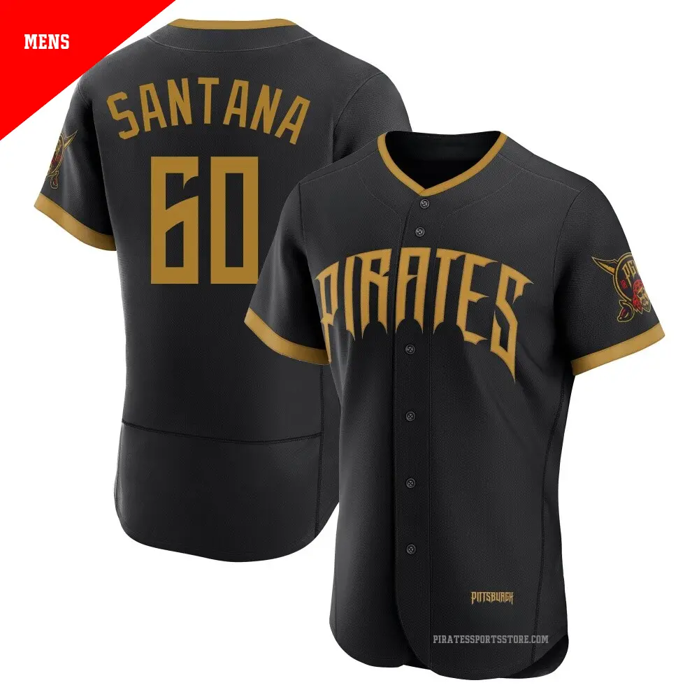 Men's ＃60 Dennis Santana Pittsburgh Pirates Black Authentic 2026 City Connect Stadium Jersey