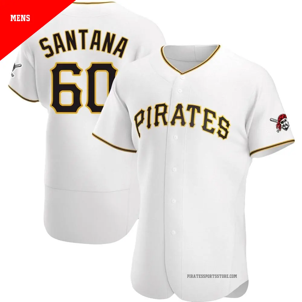 Men's ＃60 Dennis Santana Pittsburgh Pirates White Authentic Home Jersey