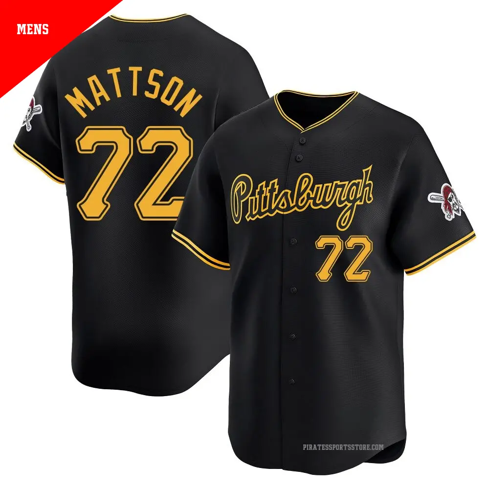 Men's ＃72 Isaac Mattson Pittsburgh Pirates Black Limited Alternate Jersey