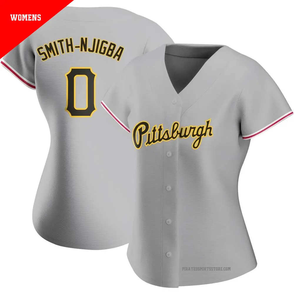 Women's ＃0 Canaan Smith-Njigba Pittsburgh Pirates Gray Authentic Road Jersey