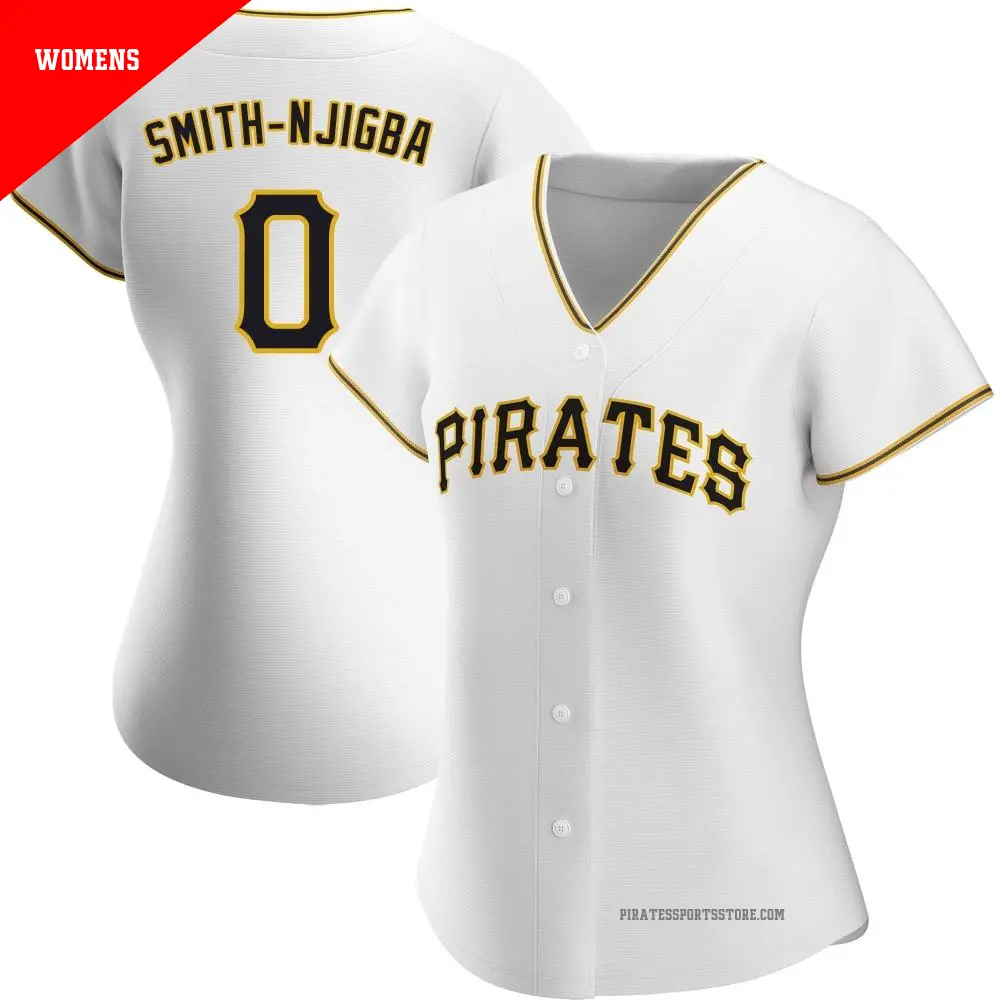 Women's ＃0 Canaan Smith-Njigba Pittsburgh Pirates White Authentic Home Jersey