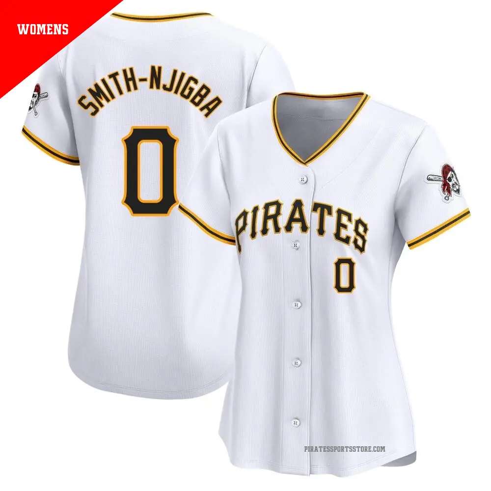 Women's ＃0 Canaan Smith-Njigba Pittsburgh Pirates White Limited Home Jersey