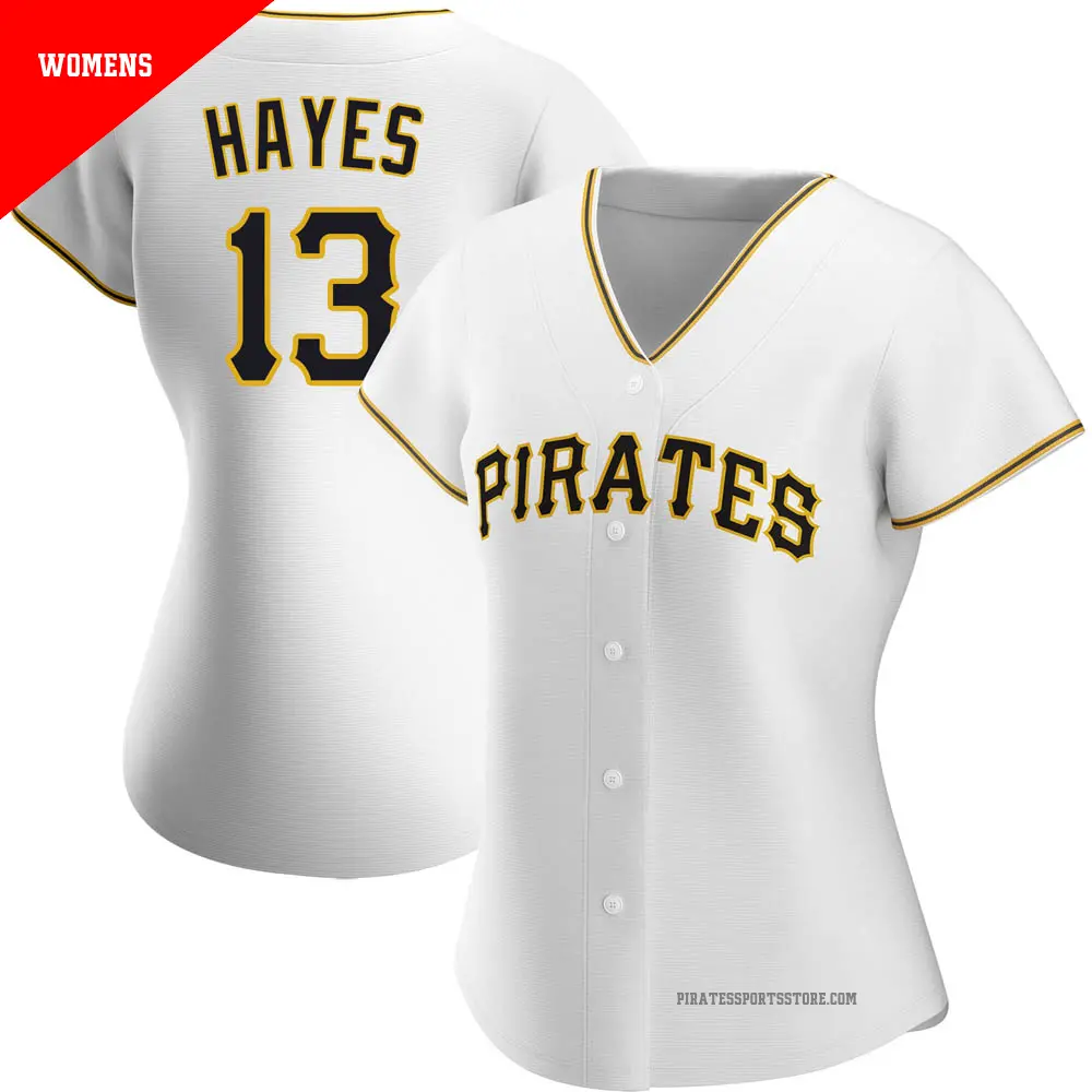 Women's ＃13 Ke'Bryan Hayes Pittsburgh Pirates White Replica Home Jersey