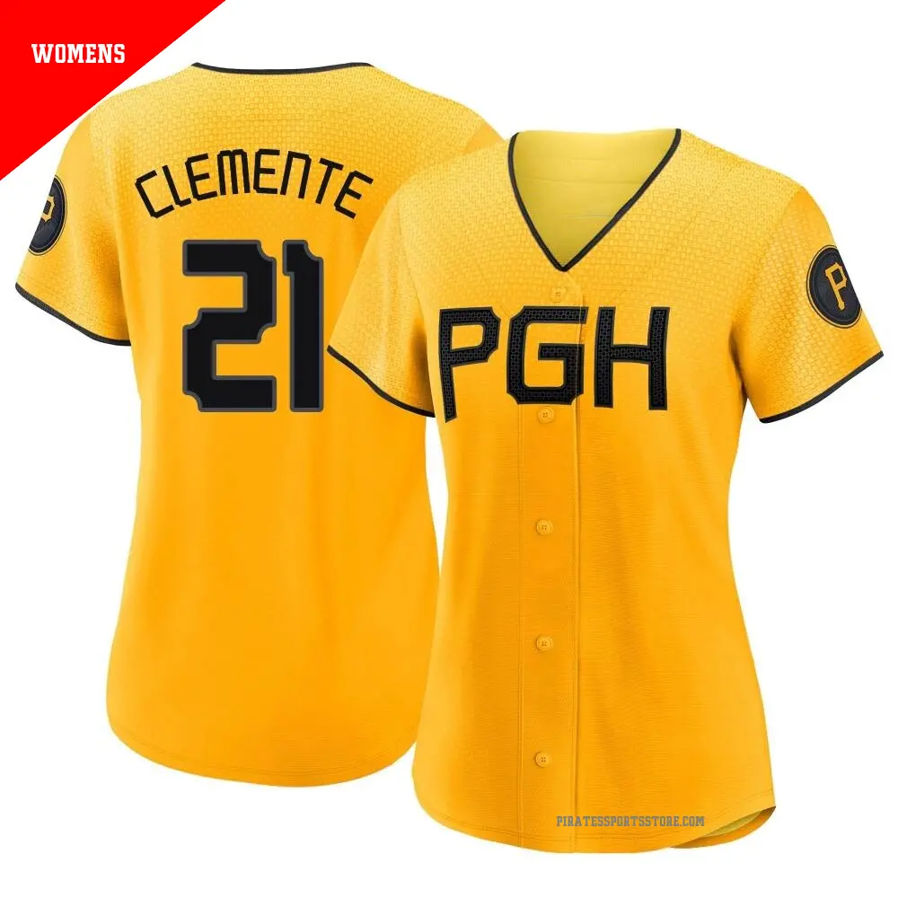 売れ筋商品|||ナイキ Tシャツ トップス レディース Men's Roberto Clemente Gold Pittsburgh Pirates 2023 City Connect Replica Player Jersey Gold Youth Nike Roberto Clemente Pittsburgh Pirates Yellow Name