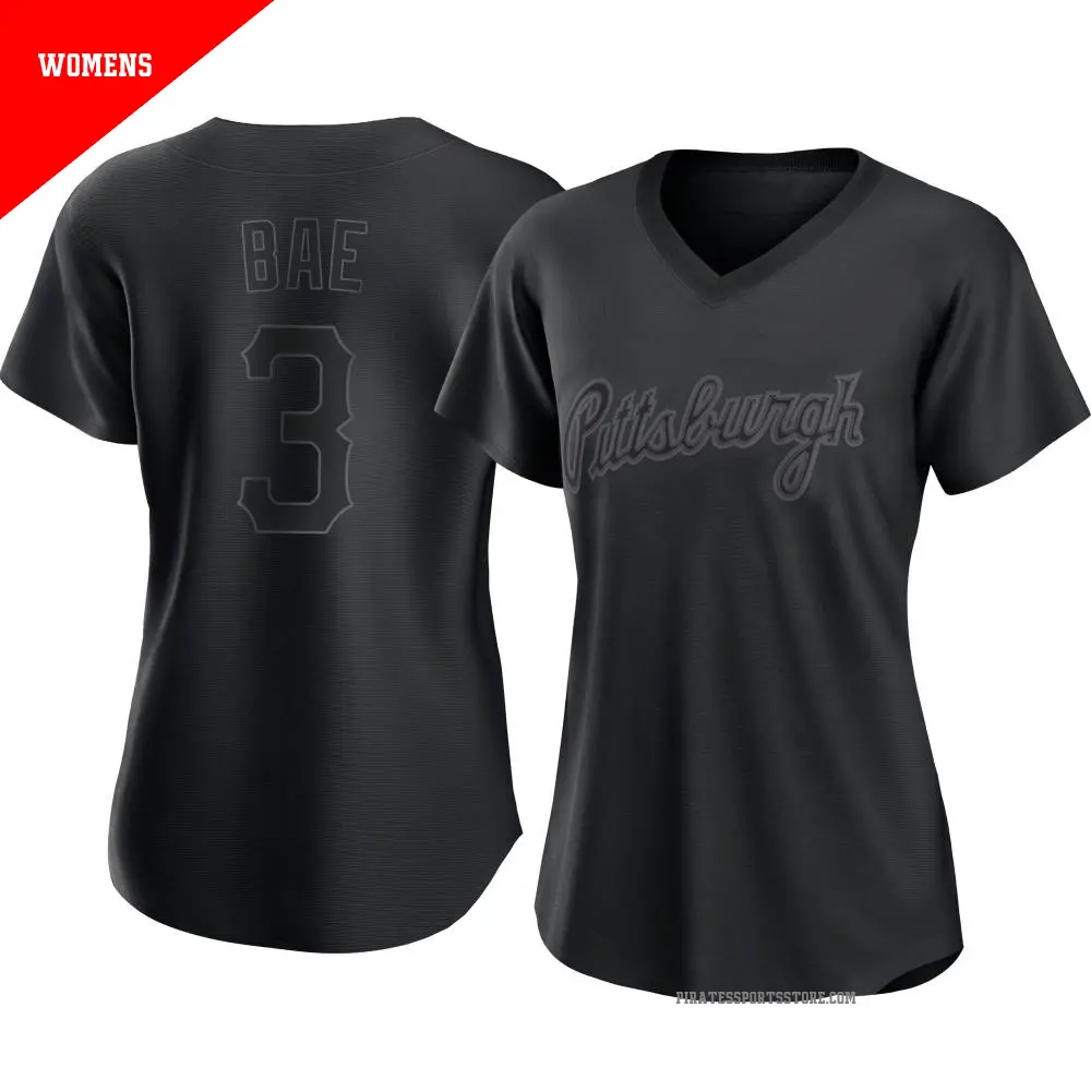 Women's ＃3 Ji Hwan Bae Pittsburgh Pirates Black Authentic Pitch Fashion Jersey