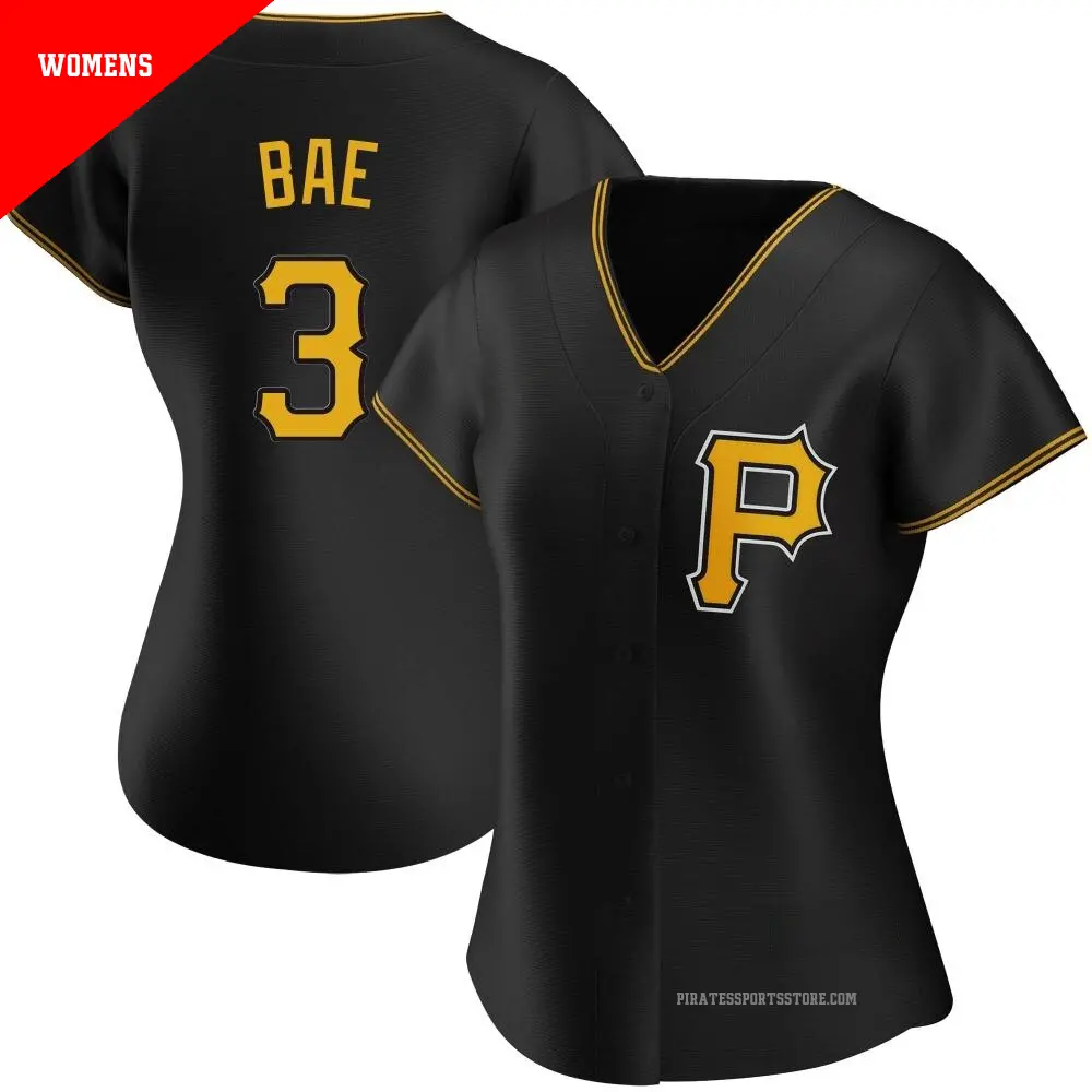 Women's ＃3 Ji Hwan Bae Pittsburgh Pirates Black Replica Alternate Jersey
