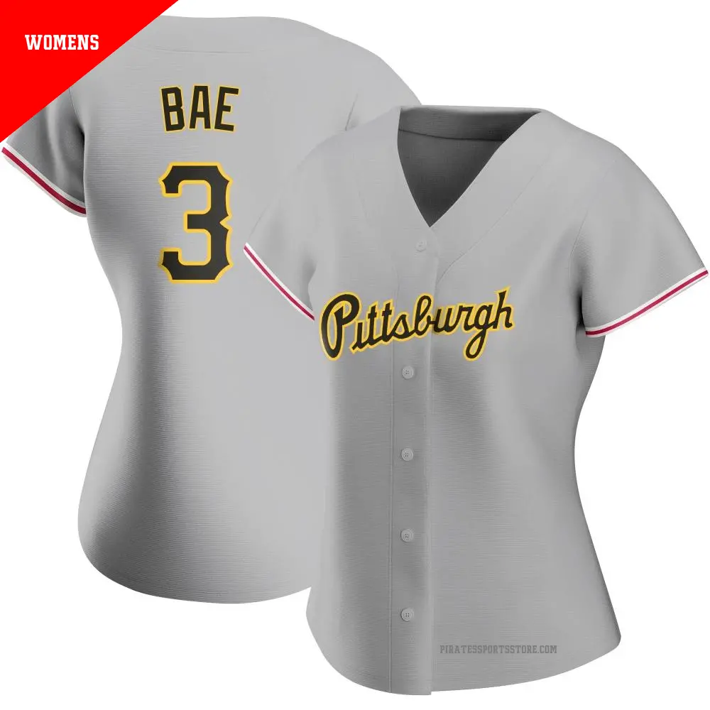 Women's ＃3 Ji Hwan Bae Pittsburgh Pirates Gray Authentic Road Jersey