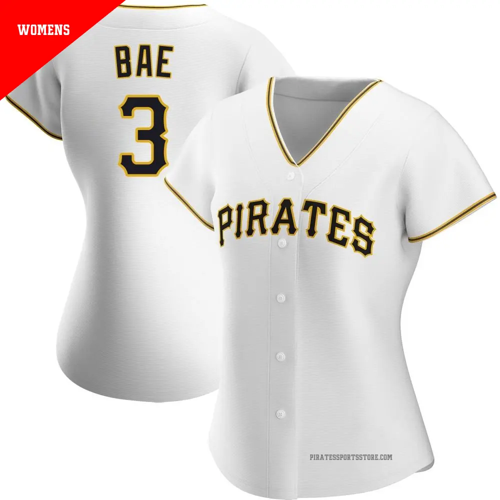 Women's ＃3 Ji Hwan Bae Pittsburgh Pirates White Authentic Home Jersey