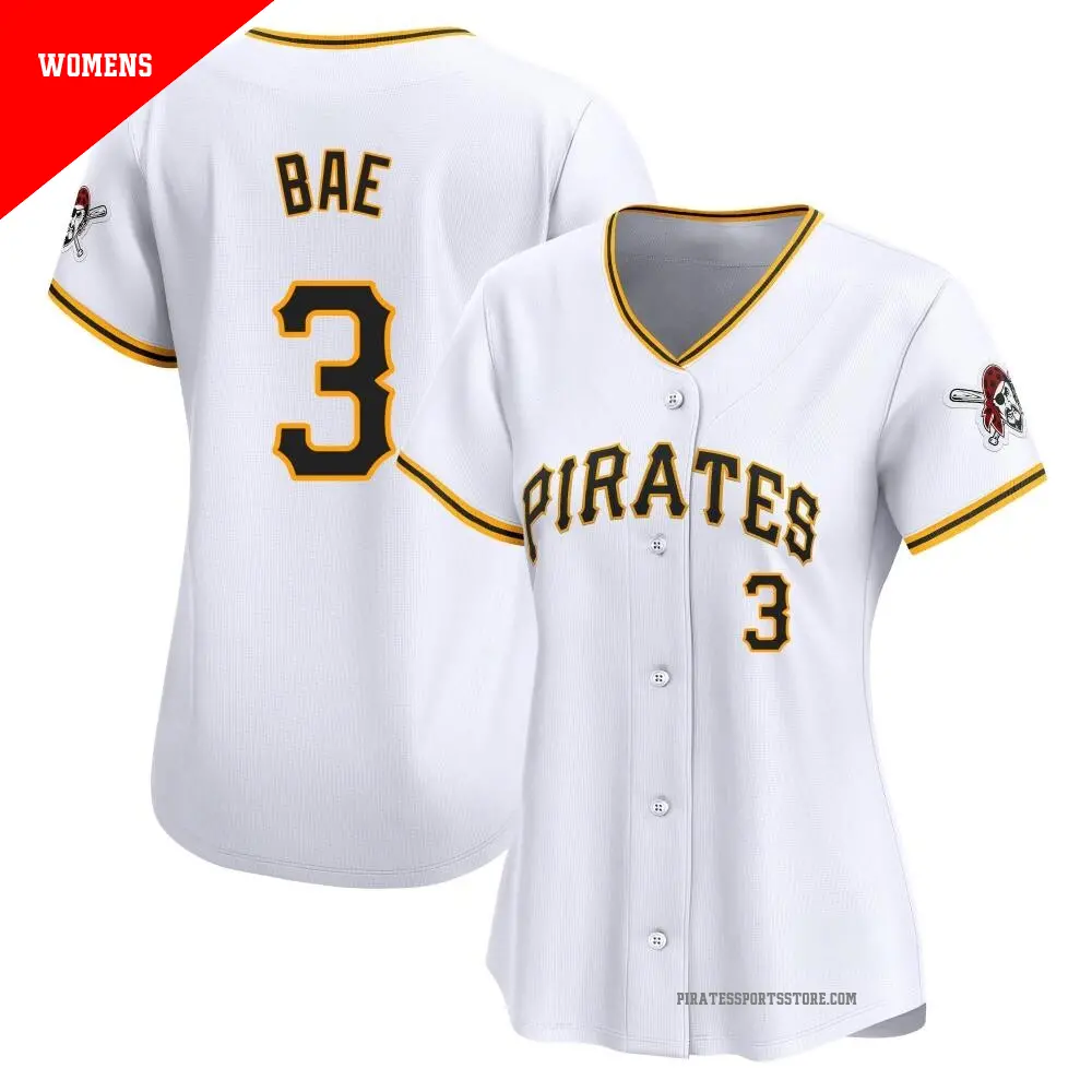 Women's ＃3 Ji Hwan Bae Pittsburgh Pirates White Limited Home Jersey