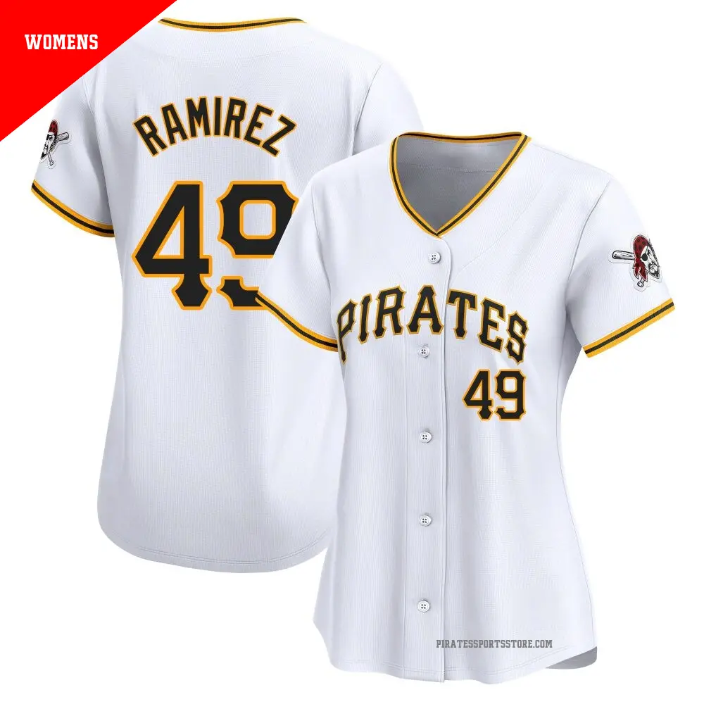 Women's ＃49 Yohan Ramirez Pittsburgh Pirates White Limited Home Jersey