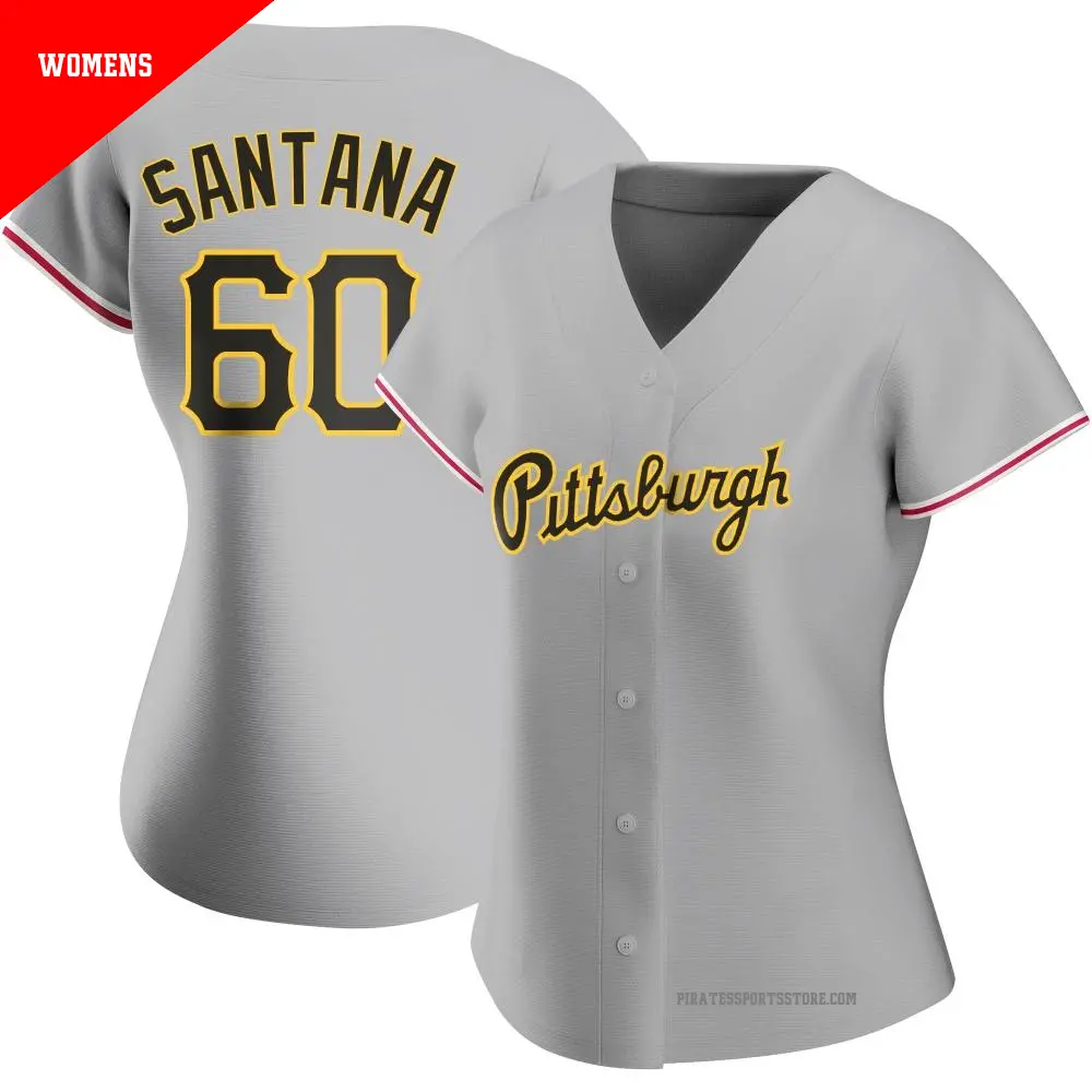 Women's ＃60 Dennis Santana Pittsburgh Pirates Gray Authentic Road Jersey