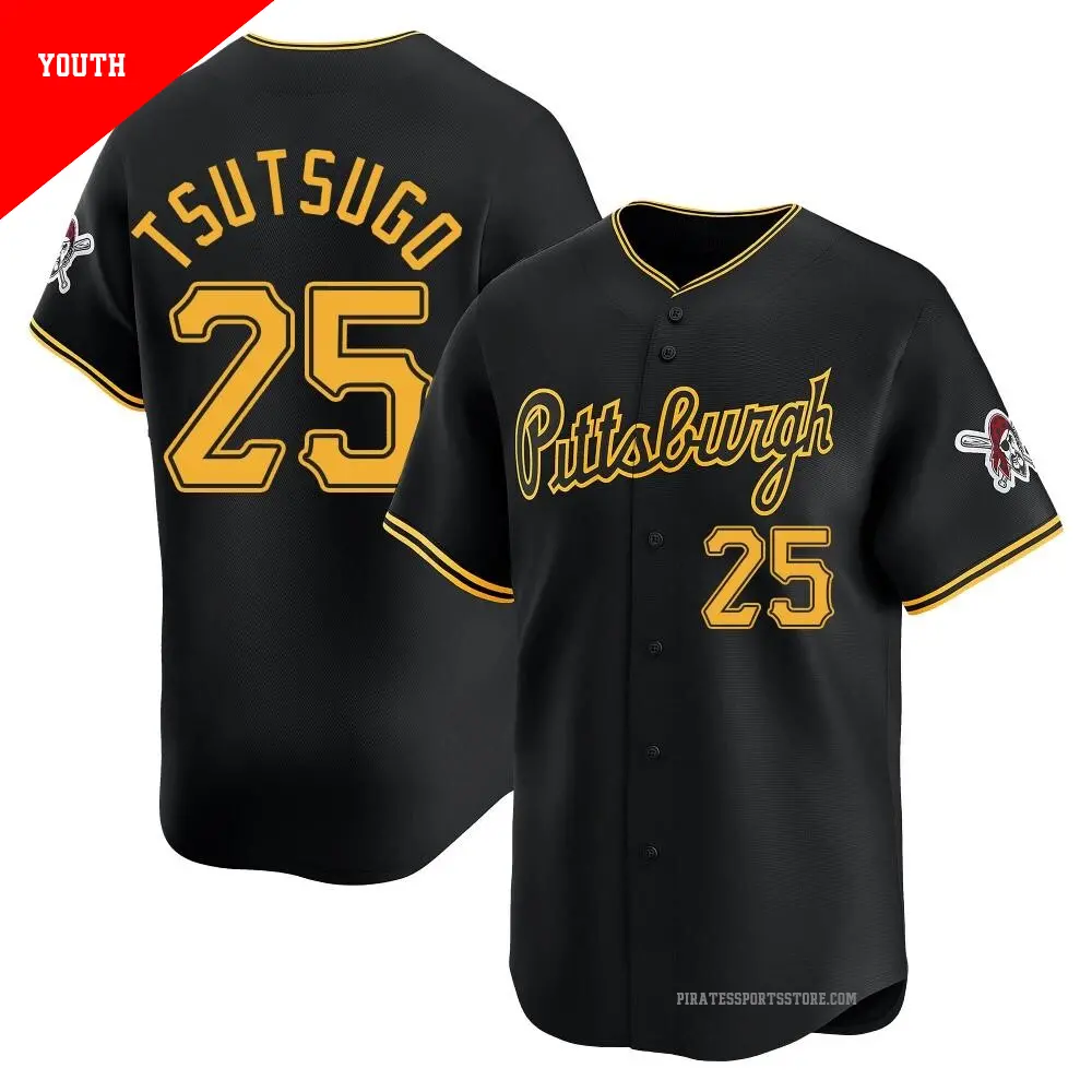 Youth ＃25 Yoshi Tsutsugo Pittsburgh Pirates Black Limited Alternate Jersey