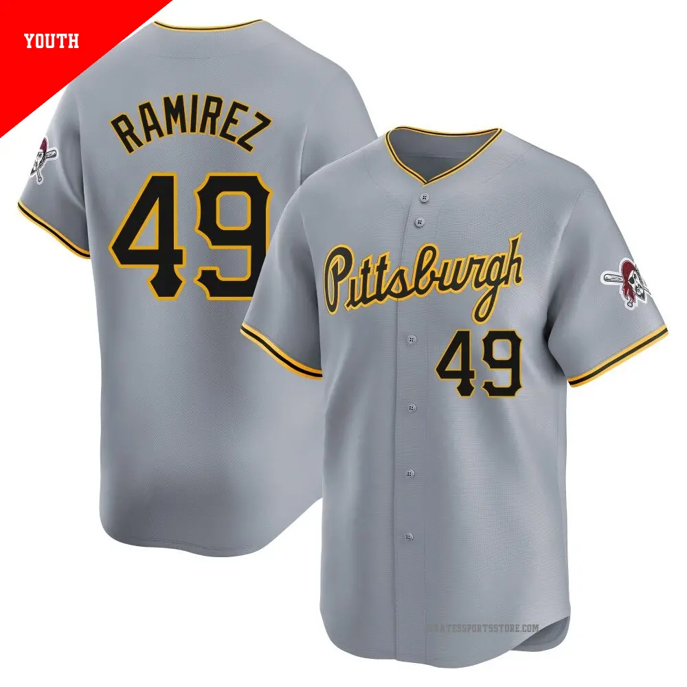 Youth ＃49 Yohan Ramirez Pittsburgh Pirates Gray Limited Away Jersey