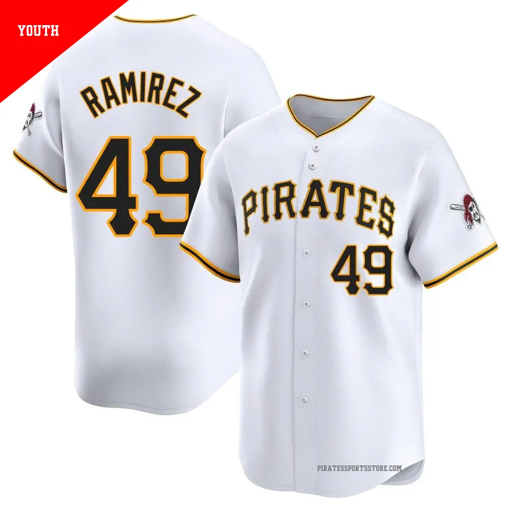Youth ＃49 Yohan Ramirez Pittsburgh Pirates White Limited Home Jersey