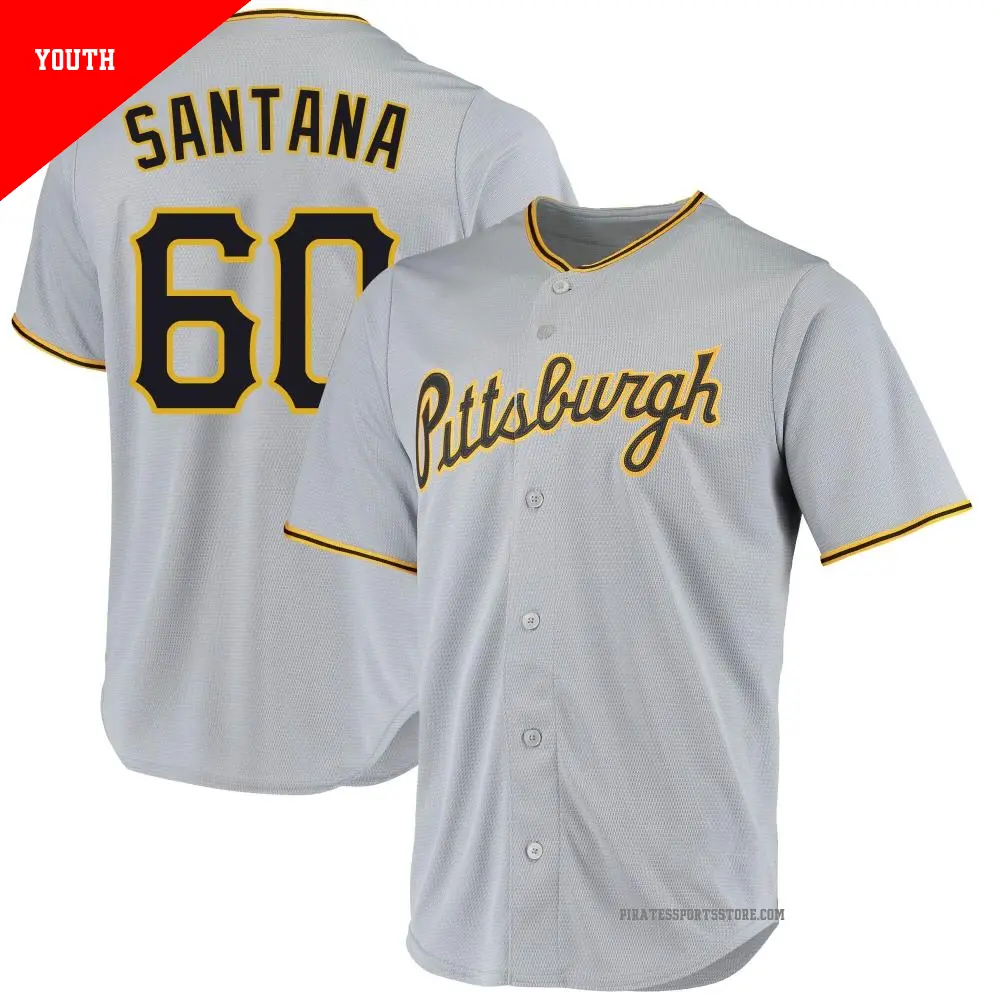 Youth ＃60 Dennis Santana Pittsburgh Pirates Gray Replica Road Jersey